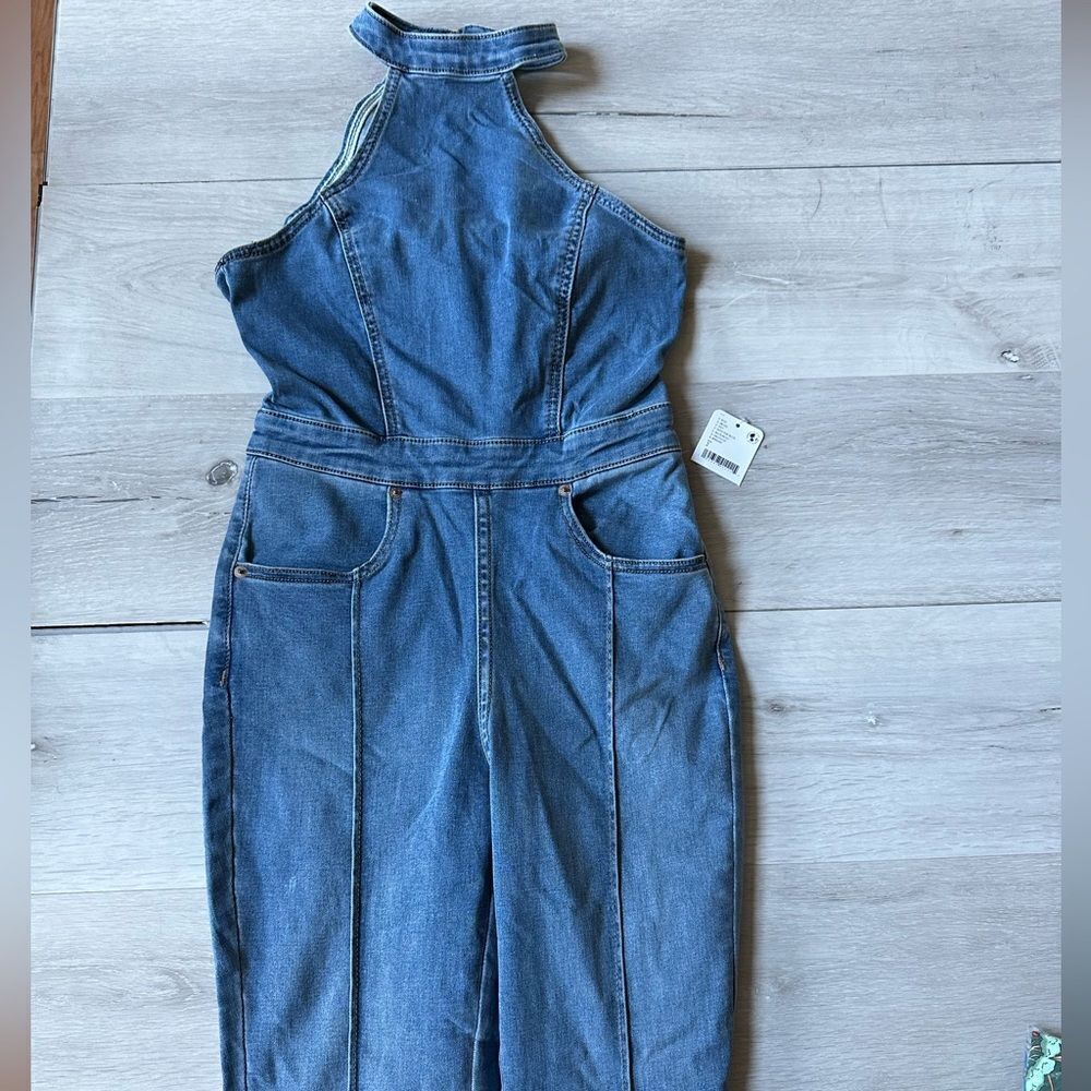 FREE PEOPLE CAMILLA SLIM BOOT OVERALL INTO THE BLUE 2 NWT‎ - Picture 5 of 6